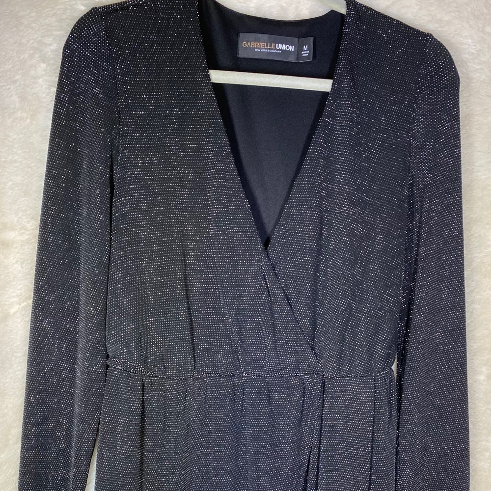 Black sparkly dress.